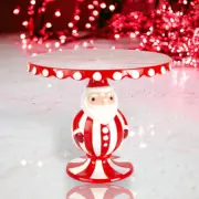 December Diamonds - Candy Cane Santa Cake Server - 29-29646