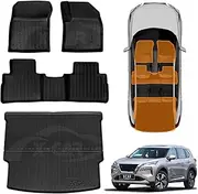 X-CAR 3D Floor Mats Boot Liner for Nissan X-Trail Xtrail T33 e-Power 5 Seats 2022-Onwards All Weather Heavy Duty Cargo Car Trunk Luggage Tray