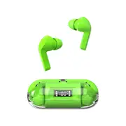 True Wireless Bluetooth Earphones In-ear Transparent Case LED Display Hearing Aid Mini Headphones Earbuds -Green