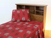 Everything Comfy South Carolina Gamecocks Full Sized 4 Piece Sheet Set, Team Color Background, 1 Flat Sheet, 1 Fitted Sheet, 2 Pillowcases