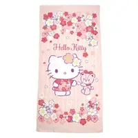 在飛比找PChome24h購物優惠-Hello Kitty 棉質浴巾 70x140cm (粉橘櫻