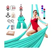 Iontach Aerial Silks Yoga Swing Set / Hammock kit 9 Yards Turquoise Blue Color