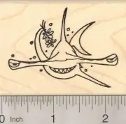 Christmas Hammerhead Shark with Mistletoe Rubber Stamp J19305 WM