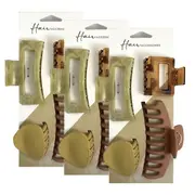 12pc Hair Accessories Melrose Women's/Ladies Clips Crab/Claw Mustard Mix Styling