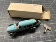 Vintage 1950's MARX Blue TIN WIND-UP RACING CAR MIB Japan Unused OLD STORE STOCK