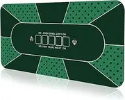 YUZPKRSI 47×23 Inch Poker Mat, 6 Players Texas Hold'em Poker Rubber Mat Poker Topper for Tables, Folding Portable Poker Table Top Layout w/Carrying Bag for Poker Games, Blackjack, Casino