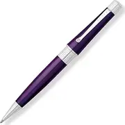 Cross Beverly Refillable Twist-Action Lustrous Laquer Ballpoint Pen with Chrome Appointments, Medium Ballpoint, includes Premium Gift Box and Black Cartridge, 1 Pack, Deep Purple