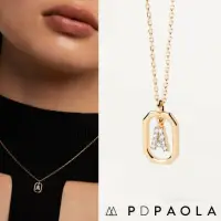 在飛比找momo購物網優惠-【PD PAOLA】西班牙時尚潮牌 迷你鑲鑽A字母項鍊 金色