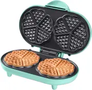 Double Waffle Iron for Classic Heart Waffles, Heart Waffle Iron with Baking L...