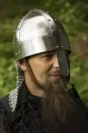 Medieval Viking Spagenhelm Polish Steel Helmet Norman Knight Helmet w Chainmail