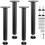 VEVOR 0.4M Solid Steel Adjustable Desk Legs Office Table Furniture 4 pcs Black