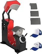Automatic Hat Heat Press Machine, Multifunctional Hat Heat Transfer Machine, 3 Interchangeable Platens, LCD Touch Screen Switch, Automatic Lifting Hat Heat Transfer Machine for Peaked Caps