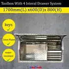1700x600x800 Aluminium Checkerplate Storage Toolbox With 4 Interal Drawer #1