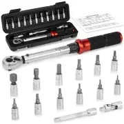 Torque Wrench 1/4 Drive 15 Pcs Bike Torque Wrench Kit 17.7-230.1 In-Lb/2-26Nm...