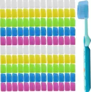 TIHOOD 100PCS Travel Toothbrush Head Covers, Portable Toothbrush Pod Caps Case