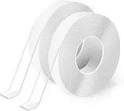 Art3d Nano Double Sided Tape, 2 Rolls Total 6 Meters Heavy Duty Waterproof Mounting Tape for Carpet Mats/Paste Items/Photos Frames/Craft Wall Mounting - 300x1.3x0.1 CM