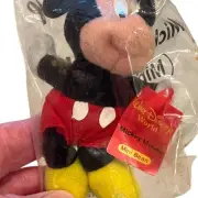 Vintage 2001 Kellogg's Disney Mickey Mouse Mini Bean Plush Toy toddler comfort