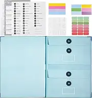 Document Organiser A4 A5, Portfolio Folder, 12 Pieces Envelopes, 3 Types, Vertical, Horizontal and Dual Pockets, Document Bag, Filing, File Folder for Office, School, Home, Letters, Photos, Documents