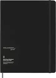 Moleskine Hard Cover Smart Notebook, Ruled/Lined, XL (7.5" x 9.5") Black, Compatible w Smart Pen, 176 Pages