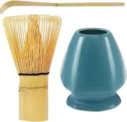 Matcha Tea Kit - Japanese Whisk Set, Matcha Tea Set | Portable Matcha Whisk and Scoop, Ceramic Whisk Bowl Holder, Durablle Japanese Tea Accessories for Men Women Tea Lovers Giifts Christmas