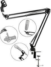 RockJam RJMS050 RockJam Adjustable Microphone Suspension Boom Scissor Arm Stand, Black RockJam Adjustable Microphone Suspension Boom Scissor Arm Stand, Black