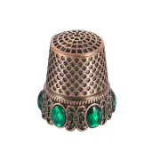 Sewing Thimble Stainless Steel Sewing Thimble Finger Protector, Red Copper