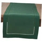 Hemstitched Border Table Runner 16"x90" Jasper Green