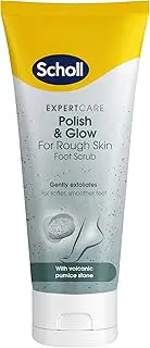 Scholl ExpertCare Polish & Glow Foot Scrub, Infused with Volcanic Pumice Stone, Scrub for Soft, Radiant Feet, 75ml