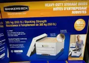 BANKERS BOX 10PK Heavy Duty Storage Boxes 10" x 12" x 15" White