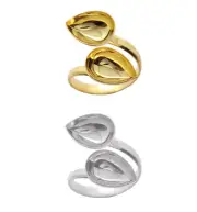 Sterling Silver Adjustable Ring Base for Gluing Pear Shape Crystals 10mm, 14mm