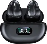 SLuB Bone Sound Headphones, Open Ear Headphones Bluetooth, Ear Clip Sports Headphones, Bluetooth 5.3, HiFi Stereo Sound, Built-in Microphone, Suitable for Running, Fitness, Outdoor (Black)