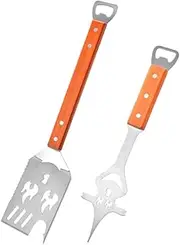 7-in-1 Barbecue Spatula for Barbecue Grill, Multifunctional Barbecue Cutlery with Wooden Handle, Built-in Barbecue Cutlery Set Function, Creative Barbecue Spatula, Barbecue Gifts for Men