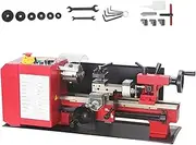 7 * 13.78" 500W Mini Benchtop Metal Lathe, 2500RPM Variable Speed With 3.15in 3-jaw Self-centering Chuck, Plastic Gear, Plastic Handwheel, Digital Feed Display
