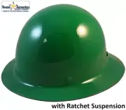 MSA Skullgard Full Brim Hard Hat With Ratchet Suspension - Green