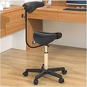 Saddle Assistant Chair Stool with Rotatable Arm and Ergonomic Back,Saddle Swivel Stool,for Esthetician Therapist Bar Seat