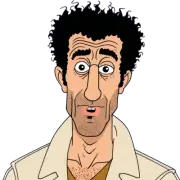 Kosmo Kramer Seinfeld Cartoon Sticker ~ Barfool ~ Phone Laptop iPad Toolbox