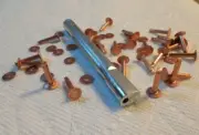 #12 SETTER & 20-pc Assortment of Size 12 Solid Copper Rivets & Burrs 1/2_3/4_1"