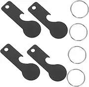 DOITOOL 4Pcs Trolley Tokens Key Ring Portable Shopping Cart Remover for Easy Access Coin Substitute for Shopping Carts for