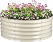 Raised Garden Bed Planter Boxes Flower Herb Outdoor Balcony Fence Plant Holder Green Vegetable Veggie Planters Round Metal