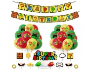 Super Mario Party Supplies Birthday Decorations Balloons Cake Topper Banner