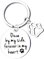 [YALLNASL] Pet Sympathy Gifts for Loss of Cat Dog Memorial Gifts for Pet Lover Women Men Cat Dog Remembrance Gift Keychains