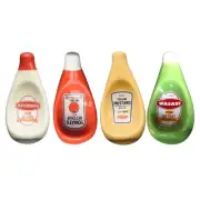 for Creative Seasoning Dish Ceramic Extruded Tomato Sauce Bottle Dipping Sauce