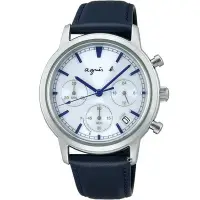 在飛比找Yahoo!奇摩拍賣優惠-agnes b. 法式簡約太陽能計時腕錶 VR42-KRH0
