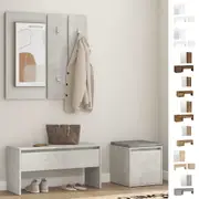 Hallway Furniture Set Engineered Wood Cloakroom Bench Multi Colours vidaXL