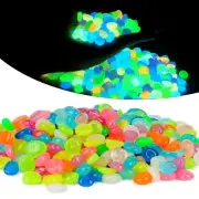 300Pcs Glow In The Dark Pebbles Stones Luminous Walkway Garden Fish Tank Decor