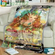 Limited Pokemon Leafeon Card Anime Quilts Blanket Cute Design Fast Shipping