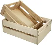CRILSTYLEO Solid Wooden Storage Box Set Rectangular Crate Boxes Storage Crate Medium Home Organization Decorative