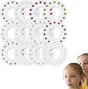 2 Pcs Hair Gem Stamper,180 Rhinestones Gems Stickers - Fashion Styling Tool, 180 Rhinestones Gems for Festival Party, Children DIY Hair Accessories Strop-au