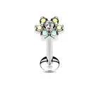 Piercing Ear Labret Lip Flower Crystals Aurore Borealis