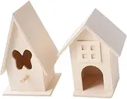 VERDANVERSE 2pcs Wooden Bird Nest Creative Birds House for Home Outdoor Decor Adorable for DIY Micro Landscape Photo Props and Unique